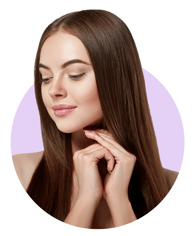 a beautiful long hair brunette woman with beauty-hair